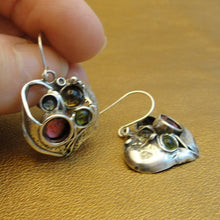 Load image into Gallery viewer, Tourmaline Citrine Earrings 925 Sterling Silver Handmade Hadar Designers (H)