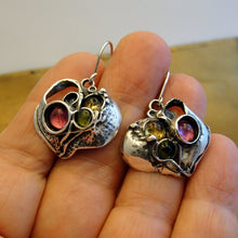 Load image into Gallery viewer, Tourmaline Citrine Earrings 925 Sterling Silver Handmade Hadar Designers (H)