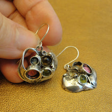Load image into Gallery viewer, Tourmaline Citrine Earrings 925 Sterling Silver Handmade Hadar Designers (H)