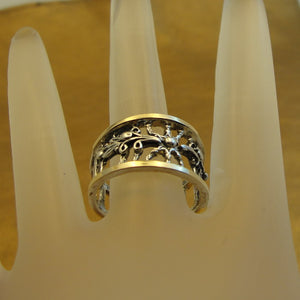 Hadar Designers Filigree Ring 9k Yellow Gold 925 Silver sz 8,8.5 Handmade ()Last