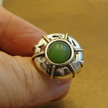 Load image into Gallery viewer, Hadar Designers Green Aventurine Ring 925 Sterling Silver size 8 Handmade ()Last