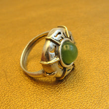 Load image into Gallery viewer, Hadar Designers Green Aventurine Ring 925 Sterling Silver size 8 Handmade ()Last