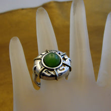 Load image into Gallery viewer, Hadar Designers Green Aventurine Ring 925 Sterling Silver size 8 Handmade ()Last