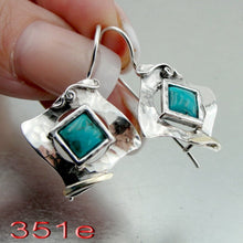 Load image into Gallery viewer, Hadar Designers Blue Topaz Earrings 9k Yellow Gold 925 Sterling Silver (ms 351)y