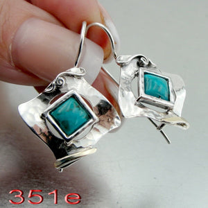Hadar Designers Blue Topaz Earrings 9k Yellow Gold 925 Sterling Silver (ms 351)y