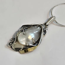 Load image into Gallery viewer, Hadar Designers 9k Yellow Gold 925 Silver Pearl Pendant Artistic Handmade (MS