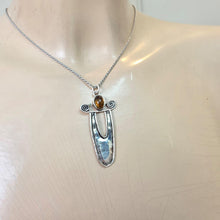 Load image into Gallery viewer, Large Baltic Amber Pendant 925 Sterling Silver Handmade Hadar Designers (H) LAST