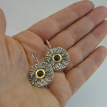 Load image into Gallery viewer, Hadar Designers Red Garnet Earrings 9k Yellow Gold Sterling Silver (ms 1637)y