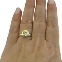 Load image into Gallery viewer, Hadar Designers White Zircon Ring 9k Yellow Gold Sterling Silver 5,6,7,8,9 (MS)