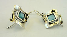 Load image into Gallery viewer, Hadar Designers Blue Topaz Earrings 9k Yellow Gold 925 Sterling Silver (ms 351)y