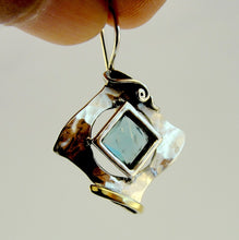 Load image into Gallery viewer, Hadar Designers Blue Topaz Earrings 9k Yellow Gold 925 Sterling Silver (ms 351)y