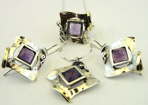 Hadar Designers Blue Topaz Earrings 9k Yellow Gold 925 Sterling Silver (ms 351)y