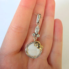 Load image into Gallery viewer, White Mother of Pearl MOP Zircons Pendant 9k Yellow Gold Sterling Silver Hadar Designers () Last