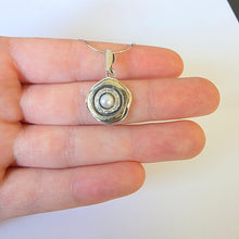 Load image into Gallery viewer, White Pearl Zircon Classy Pendant 9k Yellow Gold Sterling Silver Hadar Designers () Last
