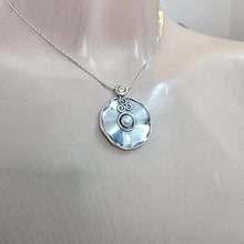 Load image into Gallery viewer, White pearl pendant 9k yellow gold sterling silver Handmade Hadar Designers () Last