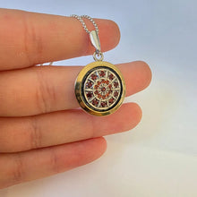 Load image into Gallery viewer, Red Garnet Zircon Pendant 9k Yellow Gold 925 Silver Handmade Hadar Designers (MS)y