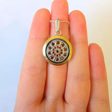 Load image into Gallery viewer, Red Garnet Zircon Pendant 9k Yellow Gold 925 Silver Handmade Hadar Designers (MS)y