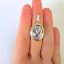 Load image into Gallery viewer, Modern Oval Zircon Pendant 9k Yellow Gold 925 Silver Handmade Hadar Designers()L