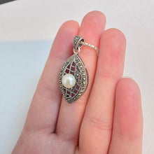 Load image into Gallery viewer, White Pearl Classy Pendant 925 Sterling Silver Handmade Hadar Designers() Last