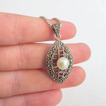 Load image into Gallery viewer, White Pearl Classy Pendant 925 Sterling Silver Handmade Hadar Designers() Last