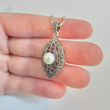 Load image into Gallery viewer, White Pearl Classy Pendant 925 Sterling Silver Handmade Hadar Designers() Last