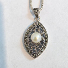 Load image into Gallery viewer, White Pearl Classy Pendant 925 Sterling Silver Handmade Hadar Designers() Last