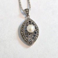 Load image into Gallery viewer, White Pearl Classy Pendant 925 Sterling Silver Handmade Hadar Designers() Last