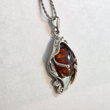 Load image into Gallery viewer, Baltic Amber Pendant 9k Yellow gold Sterling Silver (ms) Last