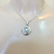 Load image into Gallery viewer, White Pearl Zircon Classy Pendant 9k Yellow Gold Sterling Silver Hadar Designers () Last