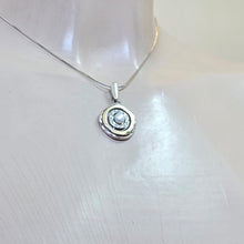 Load image into Gallery viewer, White Pearl Zircon Classy Pendant 9k Yellow Gold Sterling Silver Hadar Designers () Last