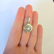 Load image into Gallery viewer, White Pearl Zircon Classy Pendant 9k Yellow Gold Sterling Silver Hadar Designers () Last