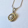 White Pearl Zircon Classy Pendant 9k Yellow Gold Sterling Silver Hadar Designers () Last
