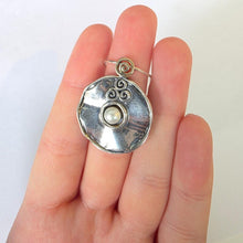 Load image into Gallery viewer, White pearl pendant 9k yellow gold sterling silver Handmade Hadar Designers () Last