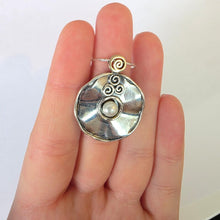 Load image into Gallery viewer, White pearl pendant 9k yellow gold sterling silver Handmade Hadar Designers () Last