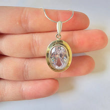 Load image into Gallery viewer, Modern Oval Zircon Pendant 9k Yellow Gold 925 Silver Handmade Hadar Designers()L