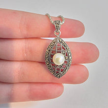 Load image into Gallery viewer, White Pearl Classy Pendant 925 Sterling Silver Handmade Hadar Designers() Last