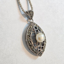 Load image into Gallery viewer, White Pearl Classy Pendant 925 Sterling Silver Handmade Hadar Designers() Last