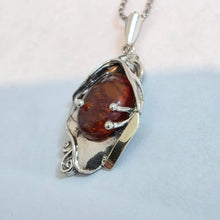 Load image into Gallery viewer, Baltic Amber Pendant 9k Yellow gold Sterling Silver (ms) Last