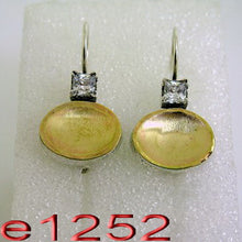 Load image into Gallery viewer, Hadar Designers Earrings 9k Brushed yellow Gold Sterling Silver Garnet(ms 1252)y