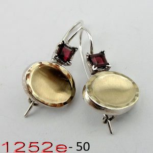 Hadar Designers Garnet cz Ring 9k Brushed yellow Gold 925 Silver 7,8,9,10 (ms)y