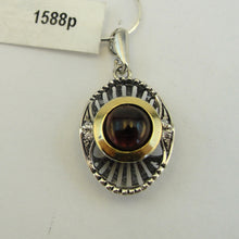 Load image into Gallery viewer, Hadar Designers Red Garnet Earrings 9k Yellow Gold 925 Sterling Silver (ms 1588)