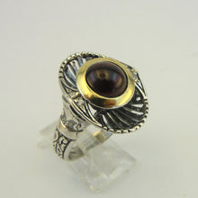 Load image into Gallery viewer, Hadar Designers Red Garnet Earrings 9k Yellow Gold 925 Sterling Silver (ms 1588)