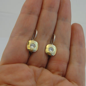 Hadar Designers White Zircon Ring 9k Yellow Gold Sterling Silver 5,6,7,8,9 (MS)