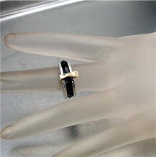 Load image into Gallery viewer, Hadar Designers 9k yellow Gold Sterling Silver Ceramic Ring sz 6,7,8,9,10(I r886