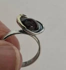 Load image into Gallery viewer, Garnet Ring 9k Yellow Gold 925 Silver sz 7.5, 8 Handmade Hadar Designers () Last