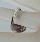 Load image into Gallery viewer, Garnet Ring 9k Yellow Gold 925 Silver sz 9 Handmade Hadar Designers () Last