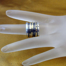 Load image into Gallery viewer, Swivel Ring 9k Yellow Gold 925 Silver 5,5.5 Handmade Hadar Designers (I r146)y