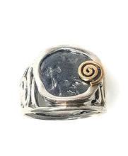 Load image into Gallery viewer, Ring Spiral 9k Yellow Gold 925 Silver 7,8,8.5,9 Handmade Hadar Designers (Ms 752
