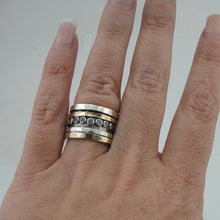 Load image into Gallery viewer, Zircon Ring sz7, 7.5 9k Yellow Gold Silver Handmade Hadar Designers (I r550)LAST
