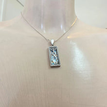 Load image into Gallery viewer, Menorah Star of David Roman Glass Pendant Sterling Silver Hadar Designers